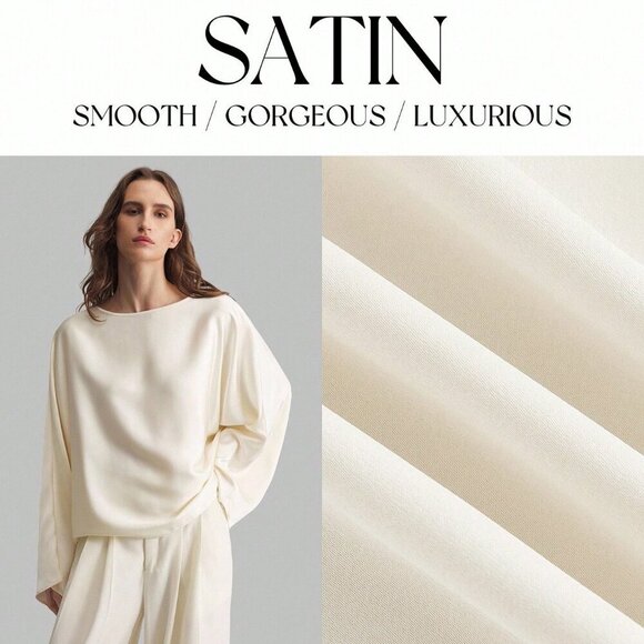 Apricot Casual Women's satin-like loose fitted blouse - Picture 3 of 7